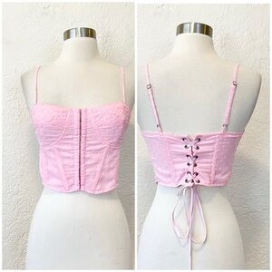 Corset Top Pink Fairy Coquette Fairycore Cottagecore Small S